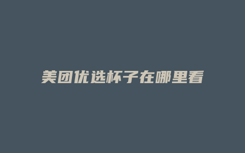 美团优选杯子在哪里看