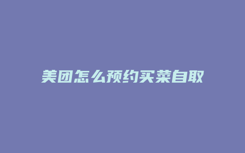 美团怎么预约买菜自取